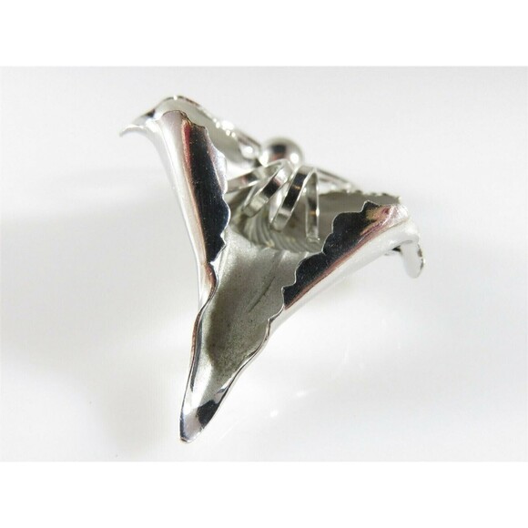 Bond Boyd Brushed & Polished Sterling Silver Orchid Brooch 2 1/8" x 1 1/2" - Picture 3 of 10